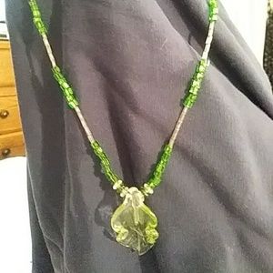Blown Glass Focal Piece Hand Crafted Necklace